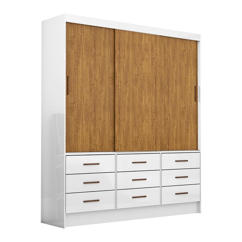 Guarda-Roupa-Casal-3-Portas-de-Correr-9-Gavetas-Sevilha-Carioca-Moveis