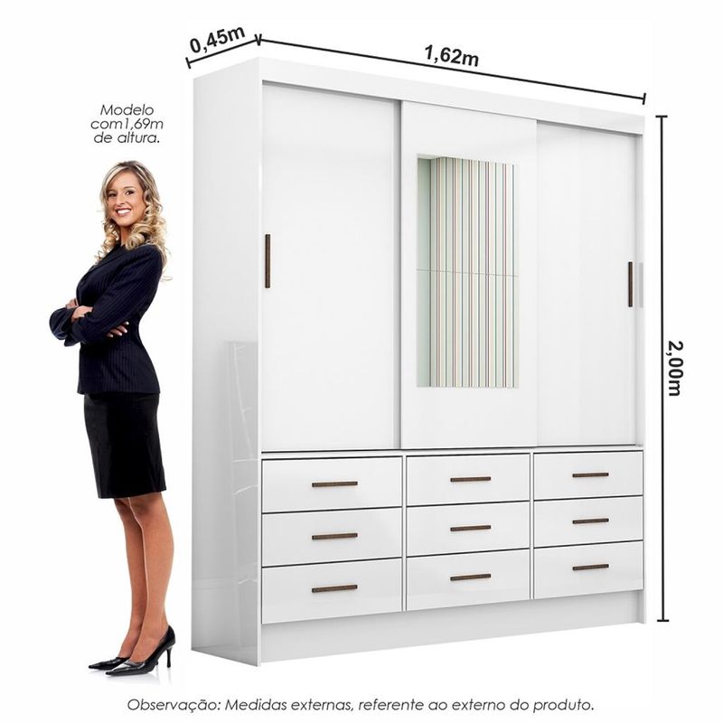 Guarda-Roupa-Casal-com-Espelho-3-Portas-de-Correr-9-Gavetas-Sevilha-Carioca-Moveis