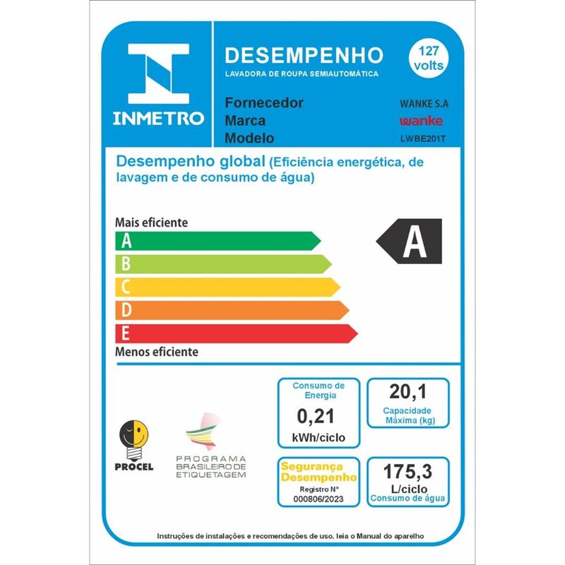 Lavadora-de-Roupas-Wanke-Premium-LWBE201T3-Semiautomatica-20Kg
