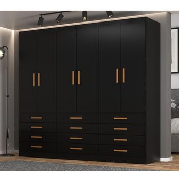 Guarda Roupa Casal 6 Portas 12 Gavetas New Mônaco Evidencia