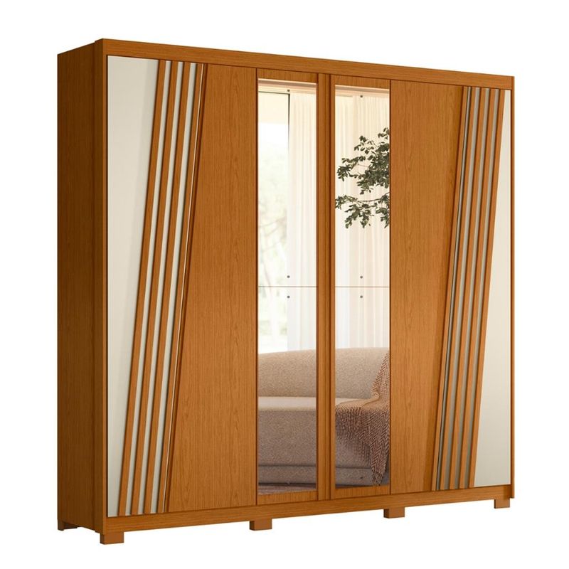 Guarda-Roupa-Casal-6-Portas-4-Gavetas-Ouro-Verde-Albatroz