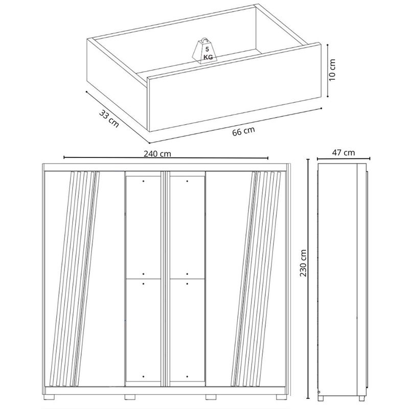 Guarda-Roupa-Casal-6-Portas-4-Gavetas-Ouro-Verde-Albatroz