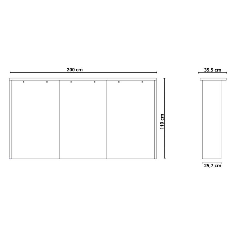 Bancada de Cozinha 200cm Manhattan Herval