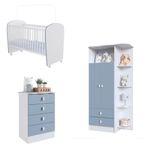 Quarto-de-Bebe-Completo-Guarda-Roupa-Comoda-e-Berco-com-Rodizios-Corujinha-Percasa