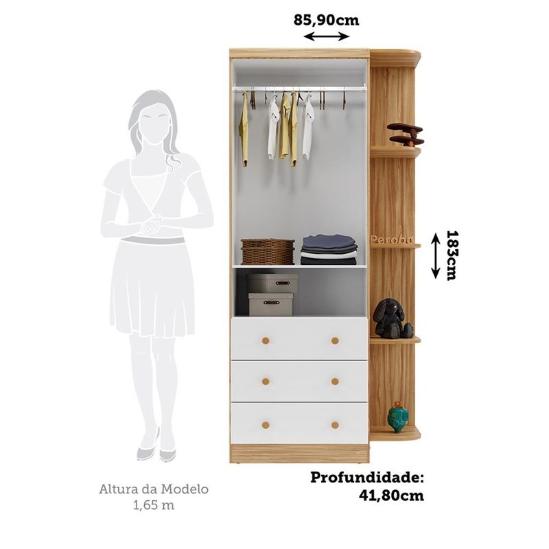 Guarda-Roupa-Infantil-2-Portas-3-Gavetas-MDF-Smim-New-Moveis-Peroba