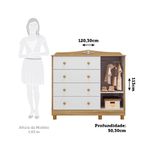 Comoda-Infantil-1-Porta-4-Gavetas-Elo-Moveis-Peroba