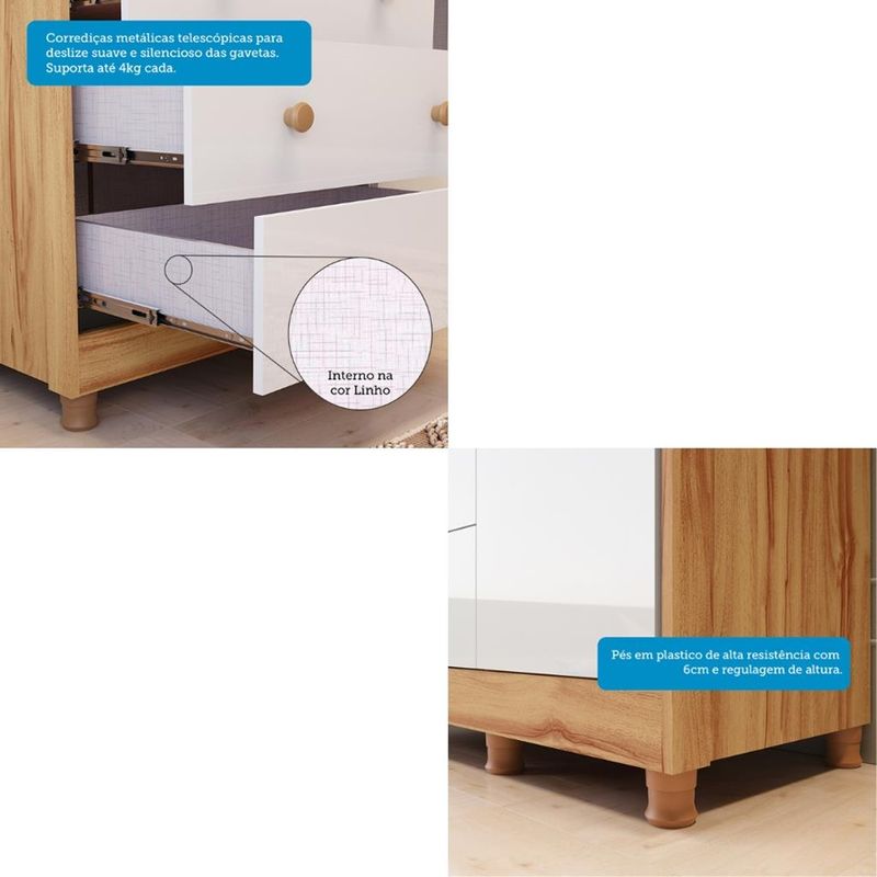 Comoda-Infantil-1-Porta-4-Gavetas-Elo-Moveis-Peroba
