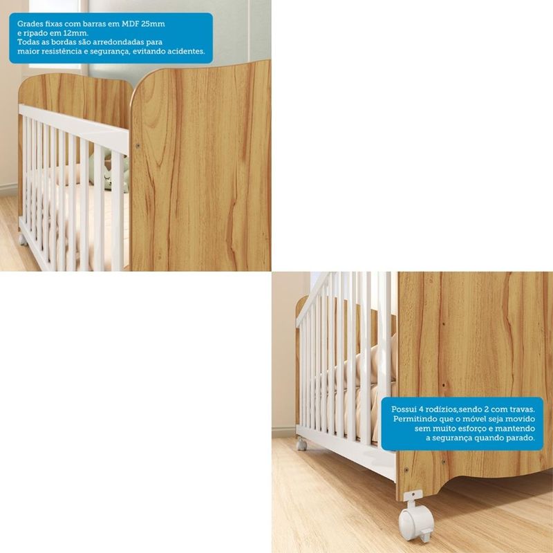 Quarto-de-Bebe-Completo-com-Berco-Americano-Uli-Guarda-Roupa-e-Comoda-MDF-Smim-New-Moveis-Peroba