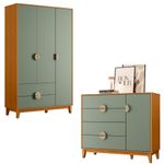 Quarto-Infantil-Comoda-4-Gavetas-e-1-Porta-e-GuardaRoupa-3-Portas-2-Gavetas-Aghata-Albatroz-