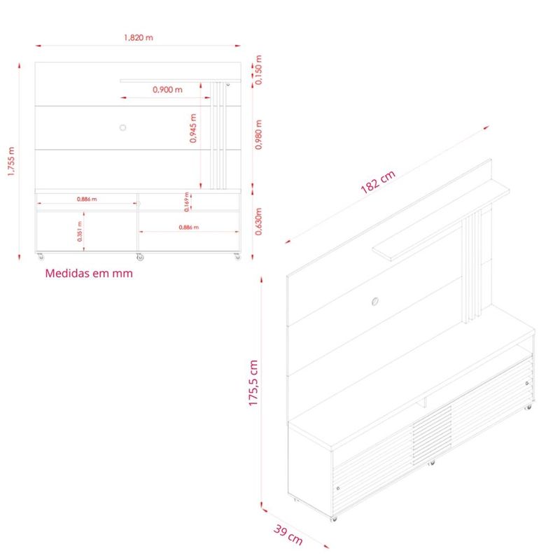 Rack-com-Painel-para-TV-ate-60-Polegadas-2-Portas-Fizz-Madetec