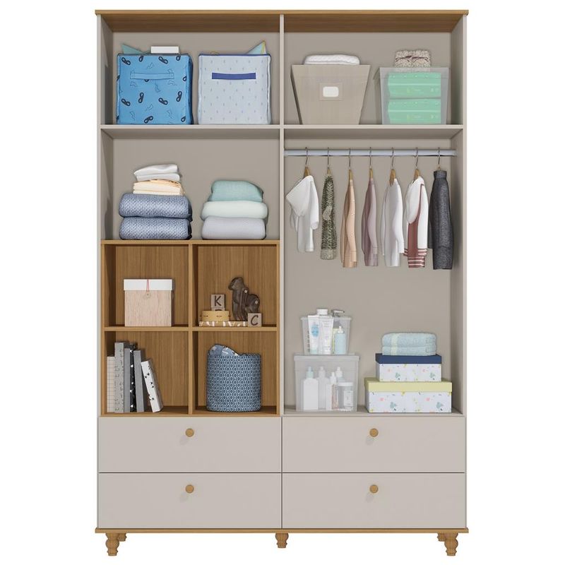 Guarda Roupa Infantil 4 Portas 4 Gavetas Casinha Permóbili