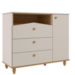 Cômoda Bebê 3 Gavetas 1 Porta Casinha Dengo Permobili