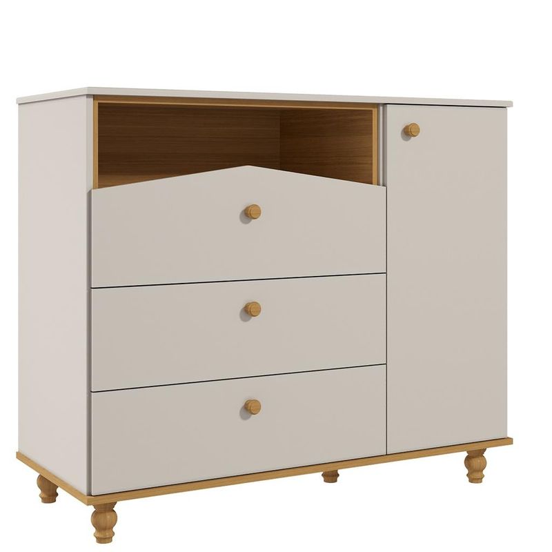 Cômoda Bebê 3 Gavetas 1 Porta Casinha Dengo Permobili