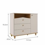 Cômoda Bebê 3 Gavetas 1 Porta Casinha Dengo Permobili