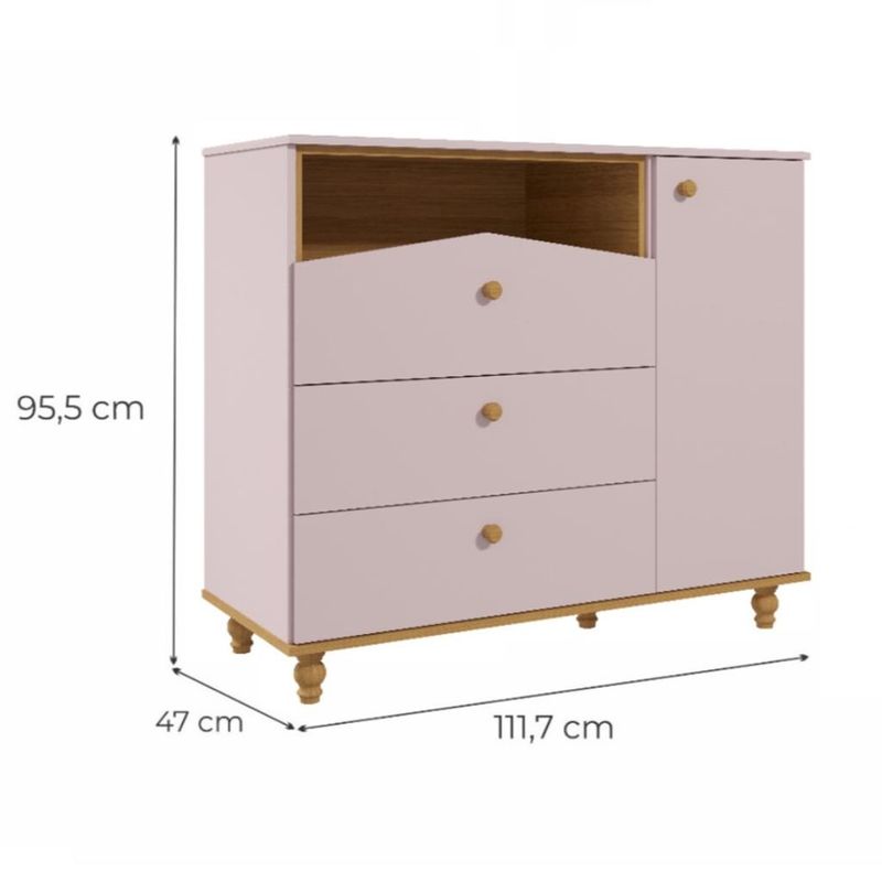Comoda-Bebe-3-Gavetas-1-Porta-Casinha-Dengo-Permobili