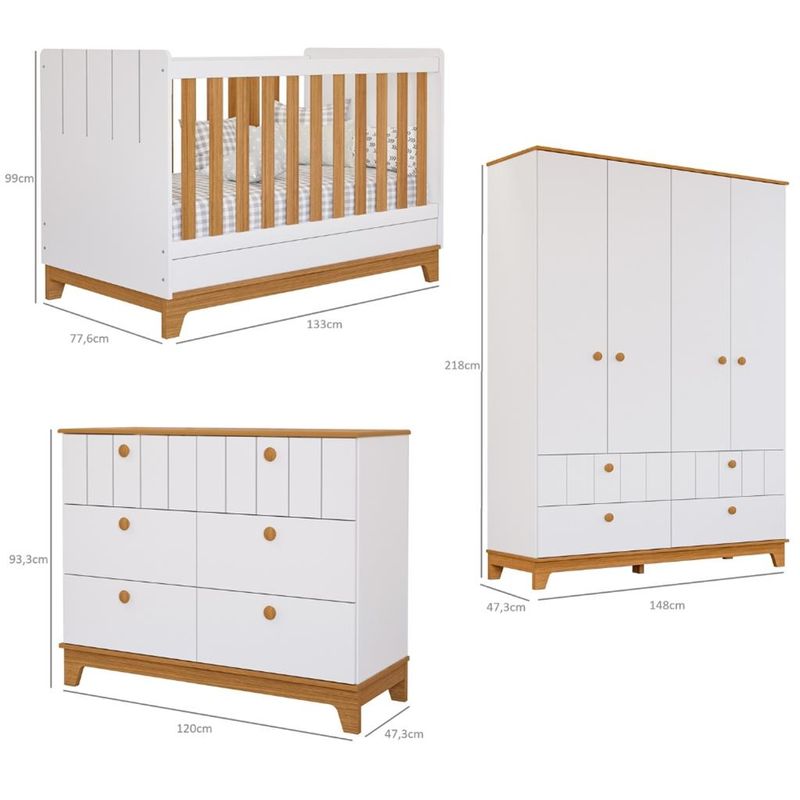 Quarto-de-Bebe-Completo-Guarda-Roupa-4-Portas-Comoda-e-Berco-Liza-Permobili
