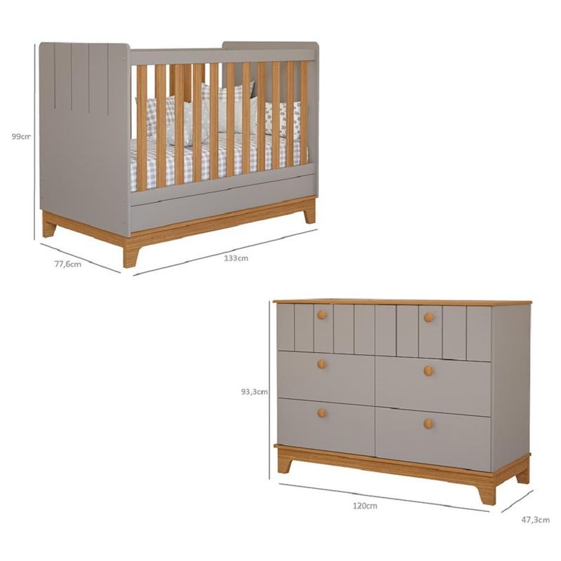 Quarto-de-Bebe-Berco-Mini-Cama-e-Comoda-6-gavetas-Liza-Permobili