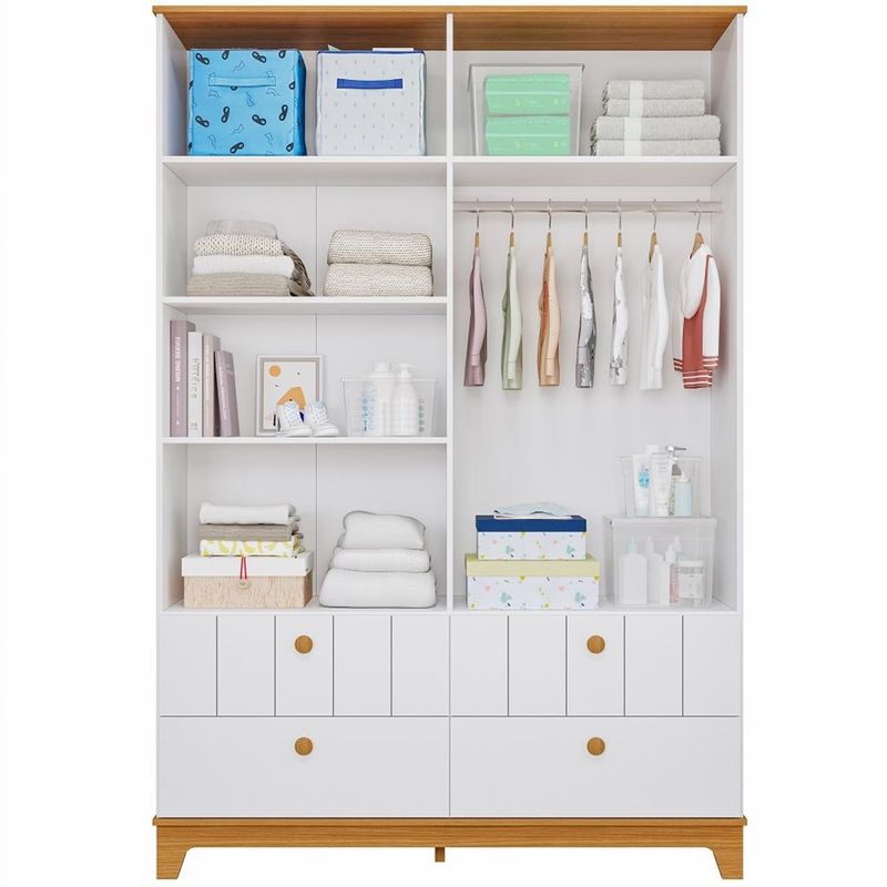 Quarto-de-Bebe-Berco-Mini-Cama-e-Guarda-Roupa-4-portas-4-gavetas-Liza-Permobili