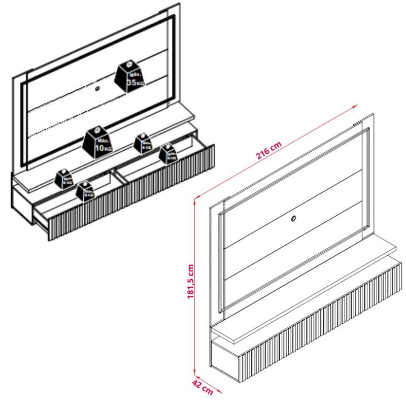 Painel-para-TV-ate-75-Polegadas-2-Gavetas-Gaia-Madetec
