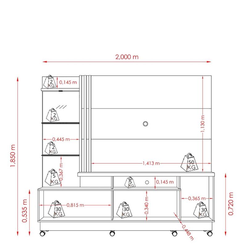 Estante-home-para-TV-ate-60-Polegadas-2-Portas-com-Rodizio-LED