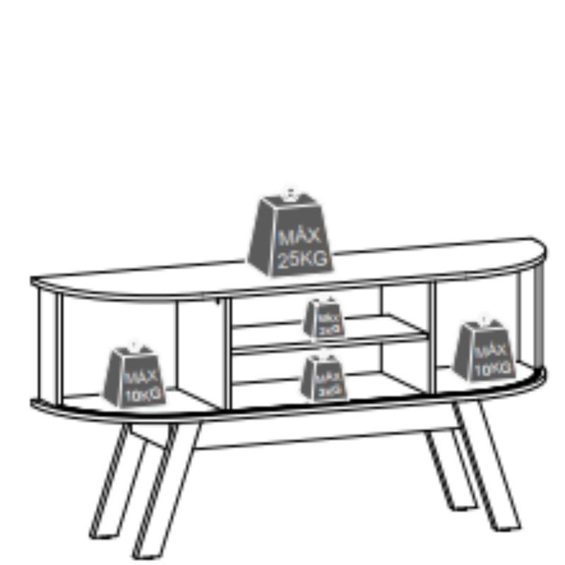 Rack para TV até 55 Polegadas Atlanta Madetec