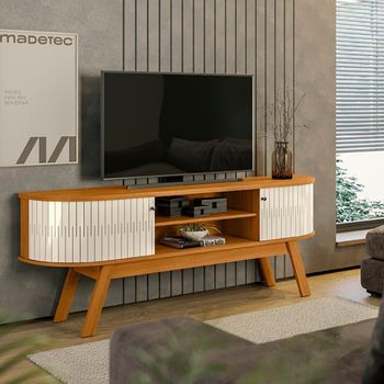 Rack para TV até 75 Polegadas 2 Portas com Pés Valência Madetec