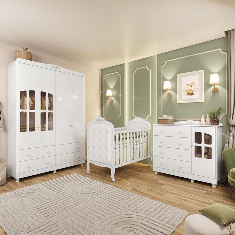 Quarto-de-Bebe-Completo-com-Berco-Mini-Cama-com-Capitone-GuardaRoupa-e-Comoda-MDF-com-Janela-Elo-New-Moveis-Peroba