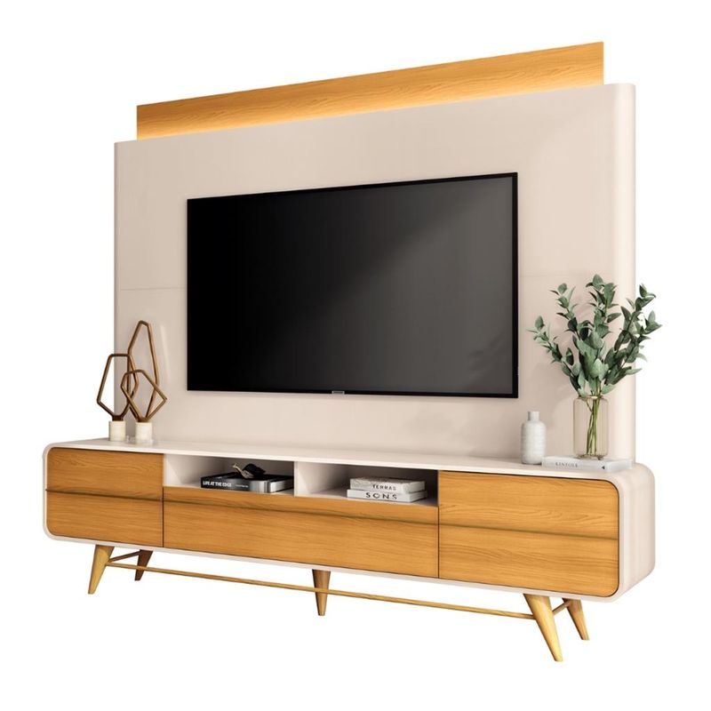 Rack-com-Painel-para-TV-ate-85-Polegadas-3-Portas-com-Pes-LED-Nobre-HB-Moveis
