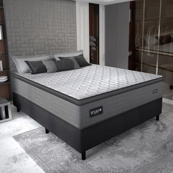 Cama Box Casal 138cm Molas Ensacadas Soft Pillow Texas Gazin Base 2CEN