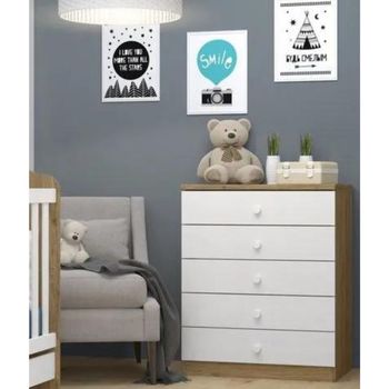 Cômoda Infantil 5 Gavetas Bala de Menta I710  Henn