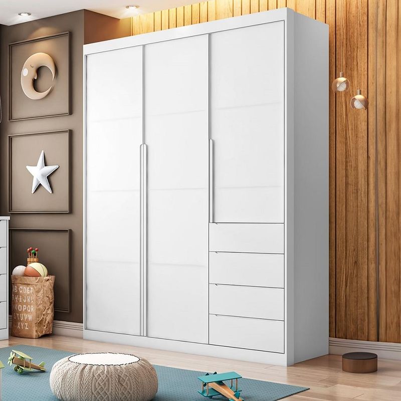 Guarda-Roupa-Infantil-3-Portas-4-Gavetas-Perola-Phoenix-Baby
