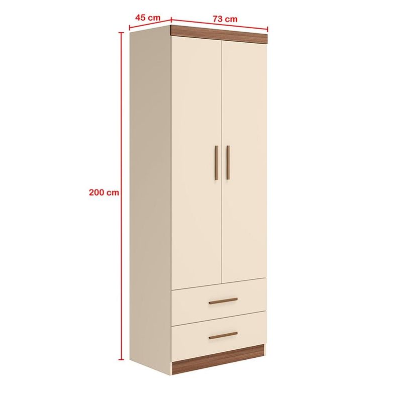 Guarda Roupa Infantil 2 Portas 2 Gavetas Chiara Phoenix Baby