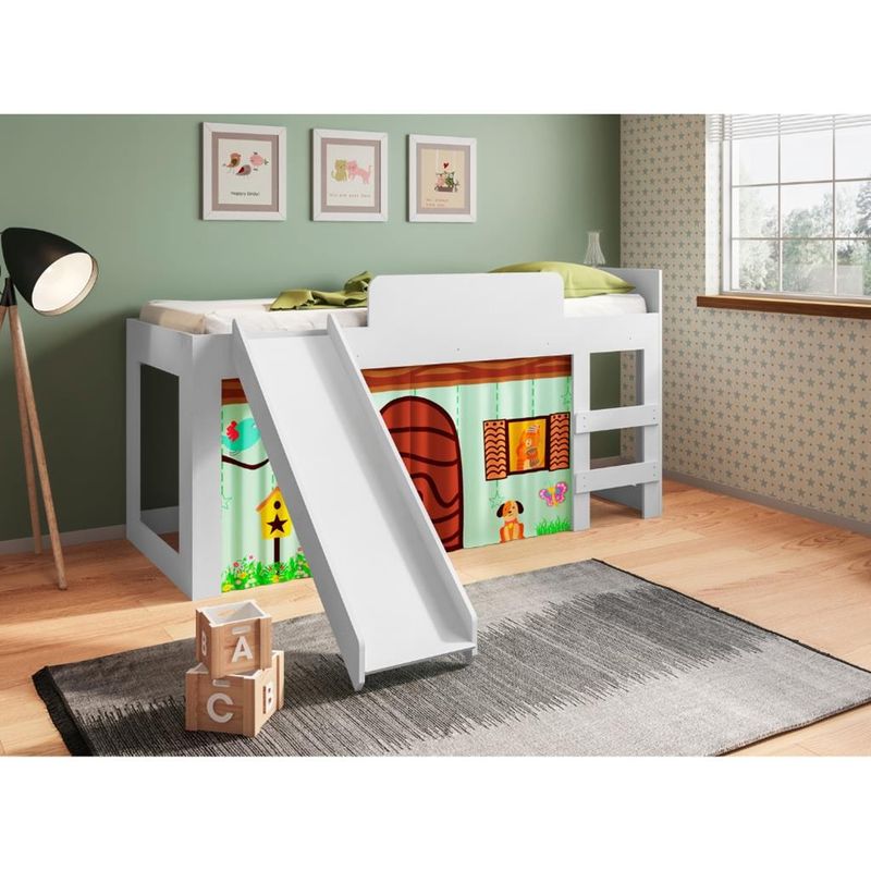 Cama-Infantil-com-Escorregador-e-Cortina-Diversao-Meu-Fofinho-Art-in-Moveis-