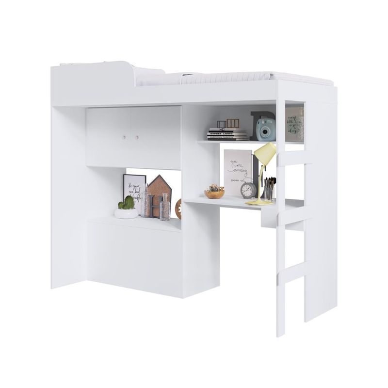 Cama-Infantil-Alta-Multifuncional-2-Portas-com-Bau-Lion-Art-in-Moveis-
