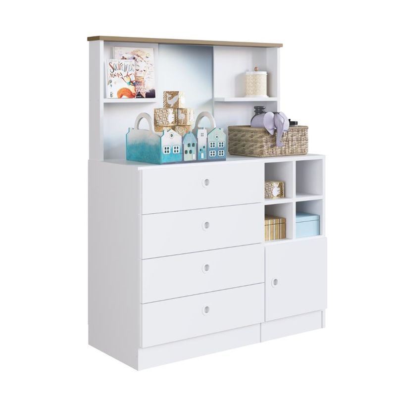 Comoda-infantil-Espelho-1-Porta-4-Gavetas-Amore-Meu-Fofinho-Art-in-Moveis-
