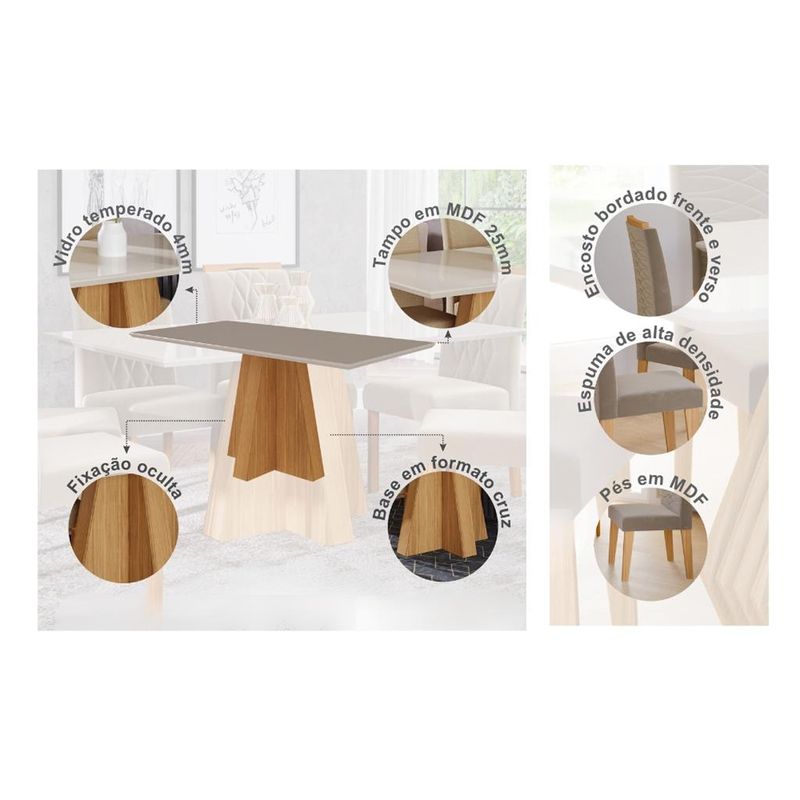 Conjunto-Sala-de-Jantar-Mesa-Patricia-160cm-6-Cadeira-Clarice-Cimol-