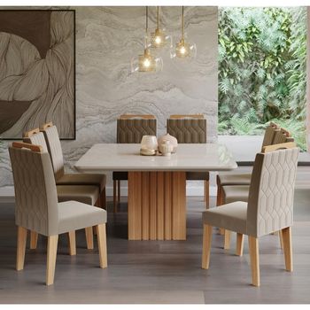 Conjunto Sala de Jantar Mesa Ana 8 Cadeira Paola Cimol