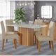 Conjunto Sala de Jantar Mesa Ana 130cm 4 cadeiras Maia Cimol