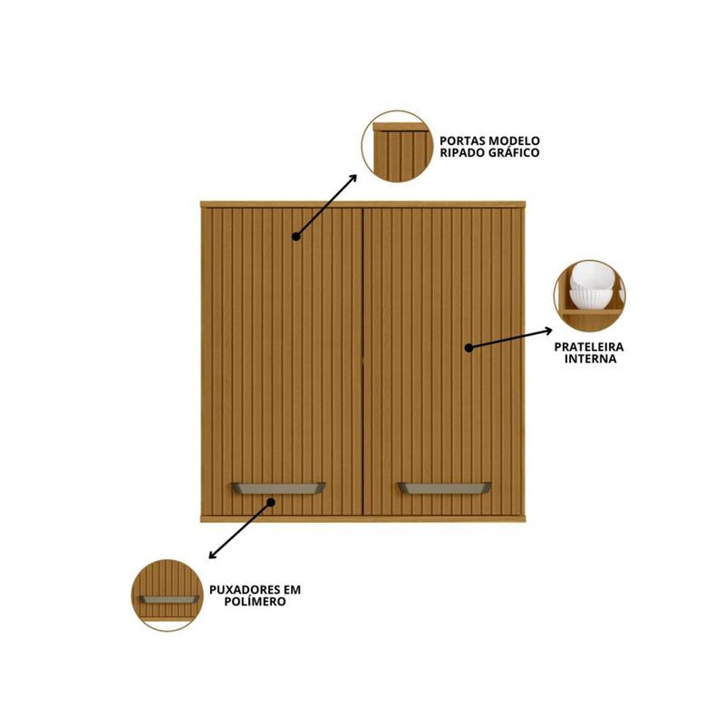 Armário Aéreo 2 Porta 80cm Criare Poliman