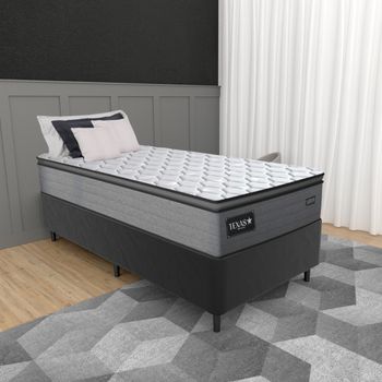 Cama Box Solteiro 88cm Molas Ensacadas Soft Pillow Texas Gazin 2CEN
