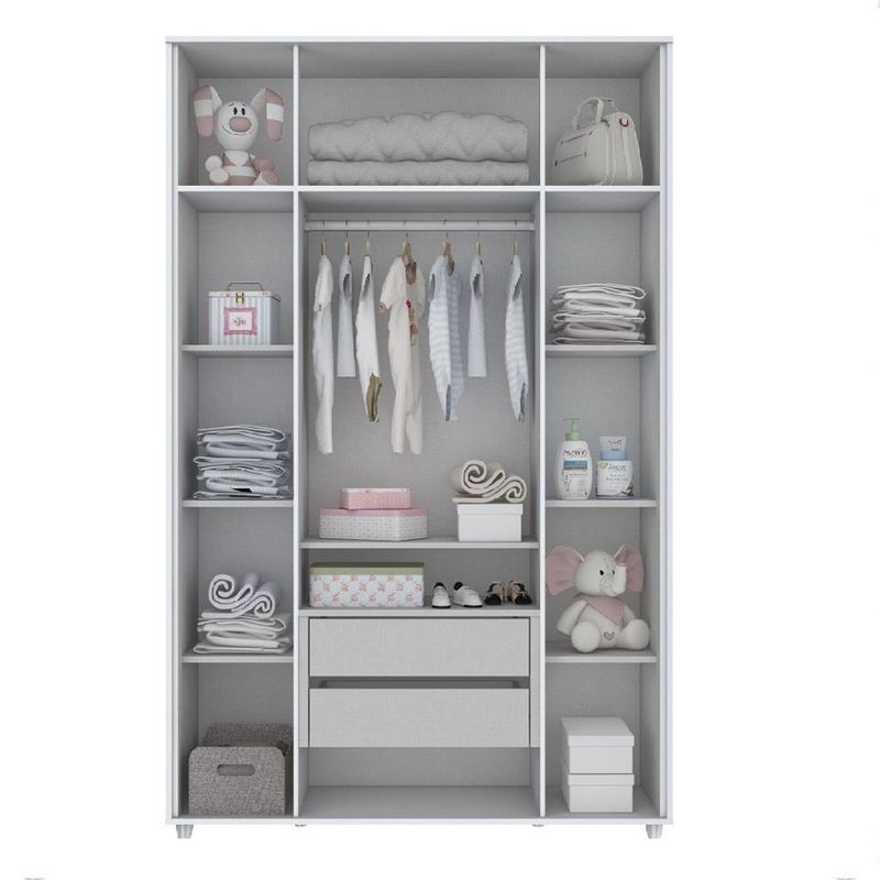 Quarto-de-Bebe-Completo-Berco-Mini-Cama-2-Gavetas-Guarda-Roupa-4-Portas-2-Gavetas-e-Comoda-4-Gavetas-1-Porta-Aquarela-Henn