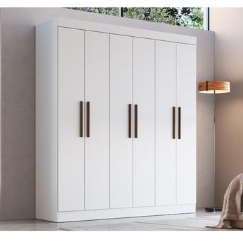 Guarda Roupa Casal 6 Portas Em MDF New Xangai Doripel