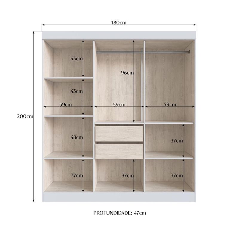 Guarda-Roupa-Casal-6-Portas-2-Gavetas-MDF-New-Xangai-Doripel