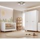 Quarto de Bebê Completo Berço e Guarda Roupa 4 Portas 100% MDF Lívia Permobili