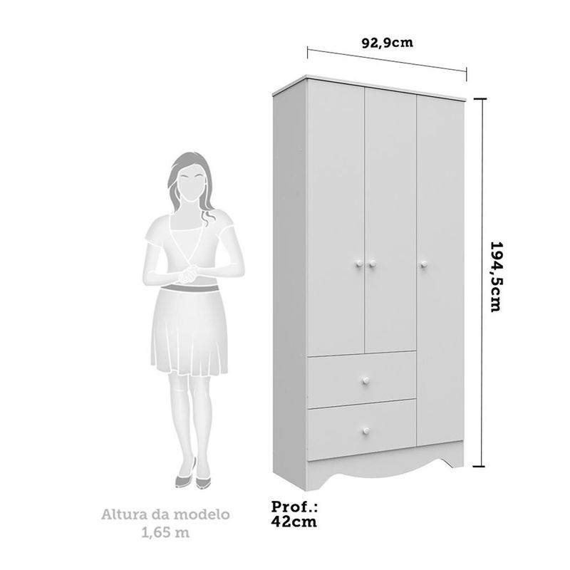 Guarda-Roupa-Infantil-3-Portas-2-Gavetas-MDF-Ben-Plus-Moveis-Peroba