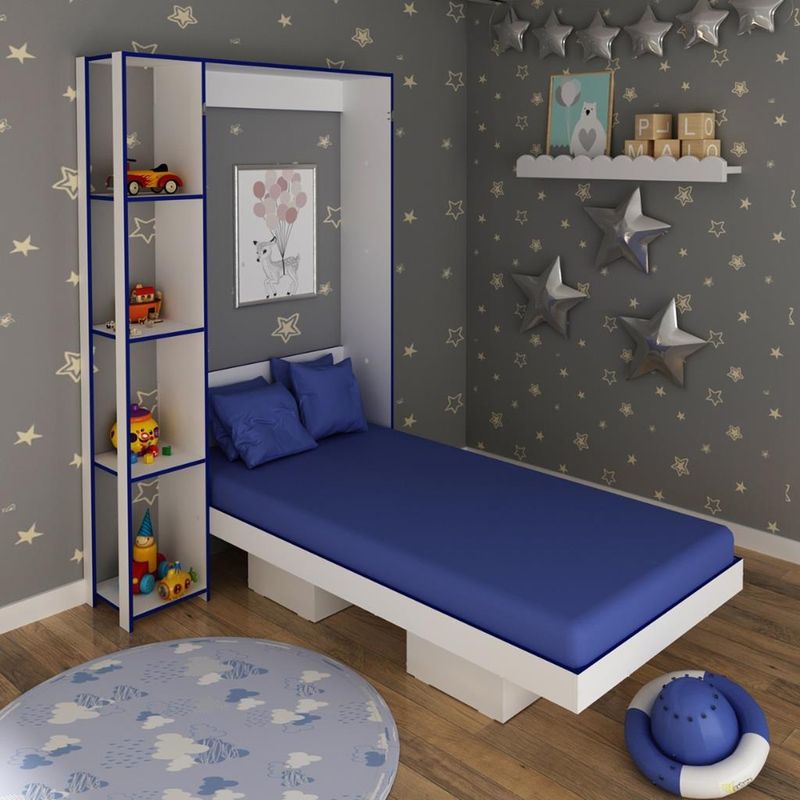 Cama-Articulada-Infantil-2-Prateleiras-2-Nichos-CM8013-Tecno-mobili