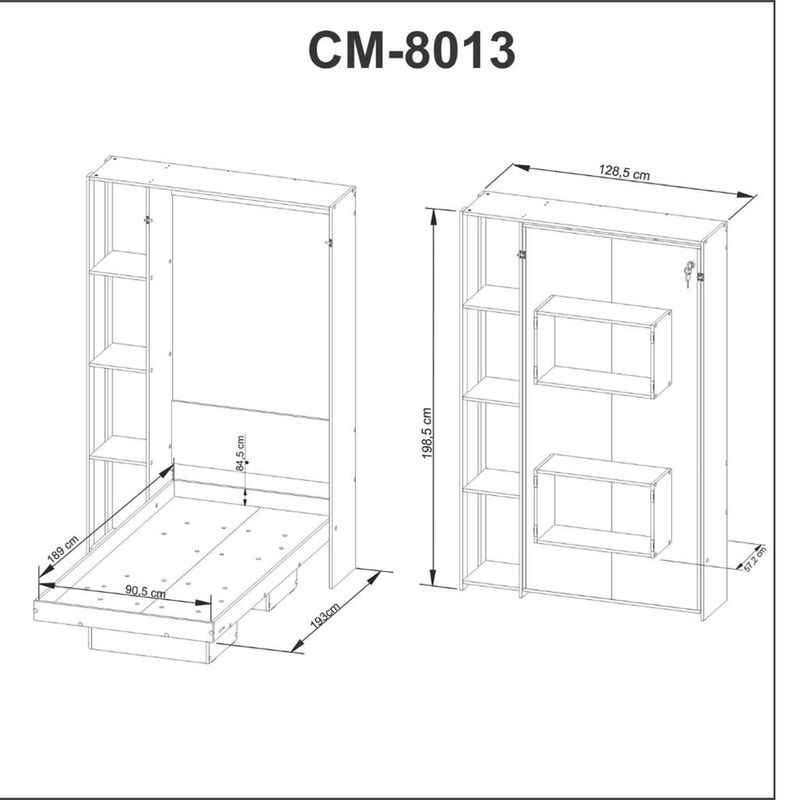 Cama-Articulada-Infantil-2-Prateleiras-2-Nichos-CM8013-Tecno-mobili