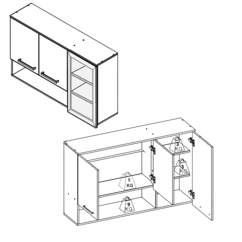 Armario-Aereo-3-Portas-120cm-Isis-Luciane