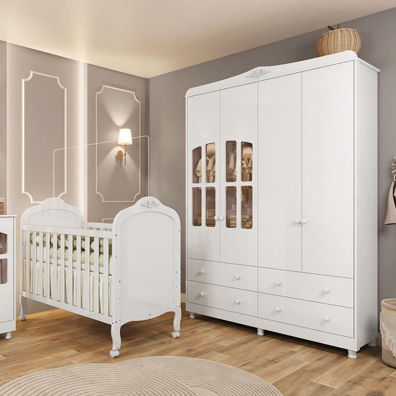 Quarto-de-Bebe-Completo-com-Berco-Mini-Cama--e-Guarda-Roupa-100--MDF-com-Janela-Elo-New-Moveis-Peroba