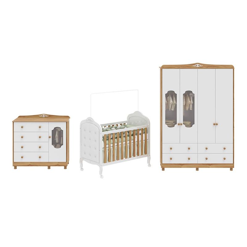 Quarto-de-Bebe-Completo-com-Berco-Mini-Cama-com-capitone-Guarda-Roupa-e-Comoda-100--MDF-Elo-New-Noah-Moveis-Peroba
